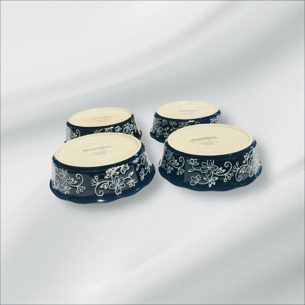 Temp-Tations Presentable Ovenware Floral Lace Bowls Set Of 4 5